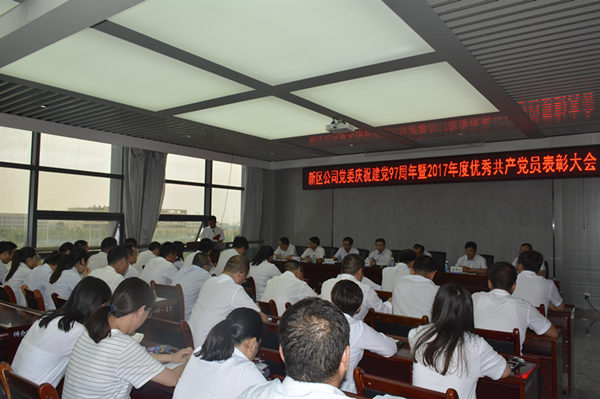 新區(qū)公司黨委召開慶祝建黨97周年暨2017年度優(yōu)秀共產(chǎn)黨員表彰大會(huì)